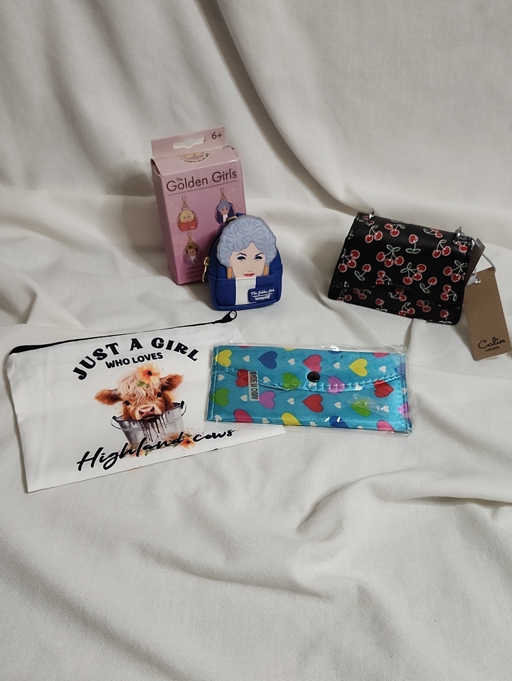 Loungefly "The Golden Girls" Bag Charm, Mini Crossbody & Pouches Set